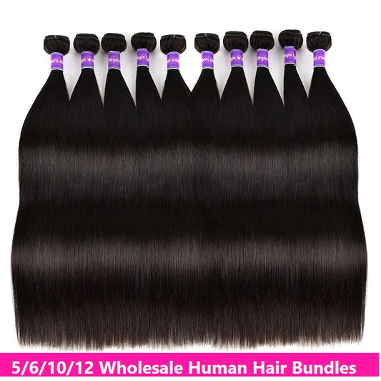Glow-Up Wholesale 5/6/10/12 Bundles Brazilian Straight Hair 10A Grade Human Ha