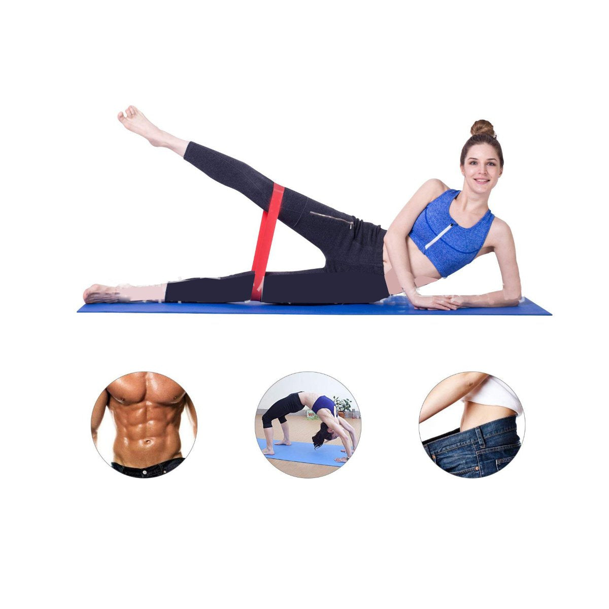 💪 Clicia's Joy Flex & Stretch Resistance Band Set – 5 Piece Fitness Kit