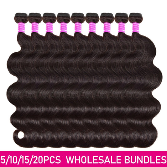 Glow-Up Wholesale 5/6/10/12 Bundles Brazilian Body Wave 10A Grade Human Hair