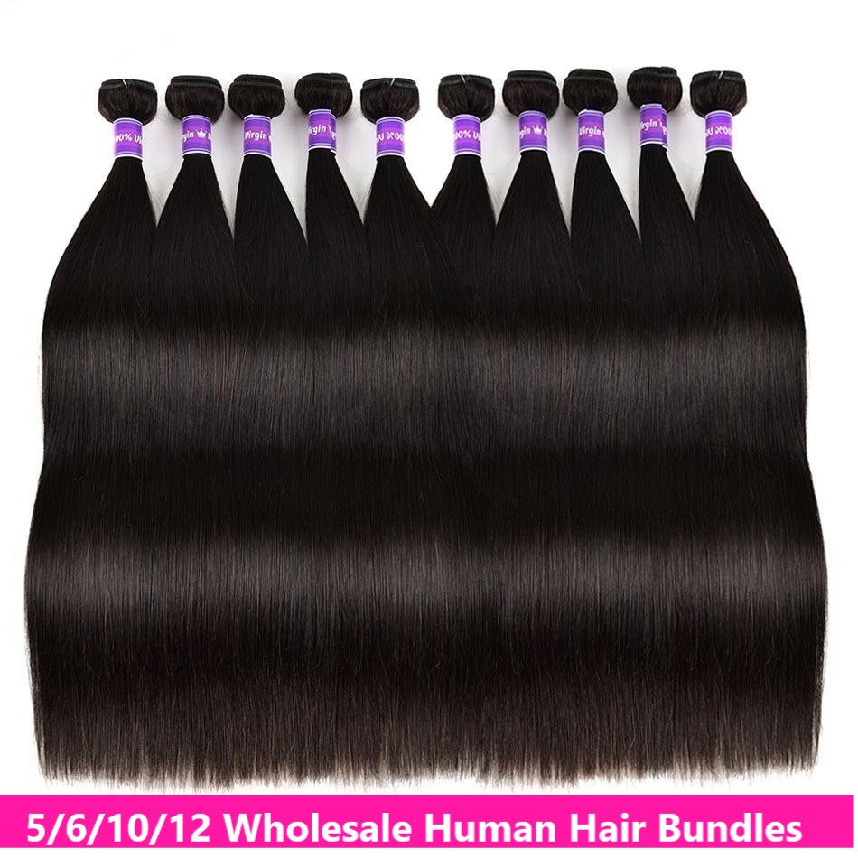 Glow-Up Wholesale 5/6/10/12 Bundles Brazilian Straight Hair 10A Grade Human Ha