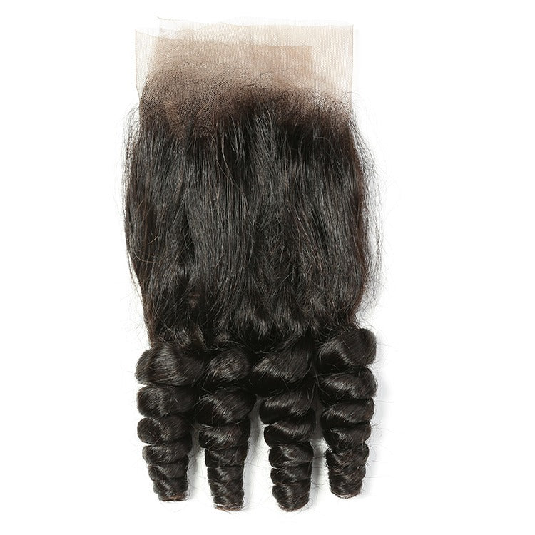 Glow-Up 10A Grade Brazilian 3/4 Funmi Hair Human Hair bundles with 4x4 Closure