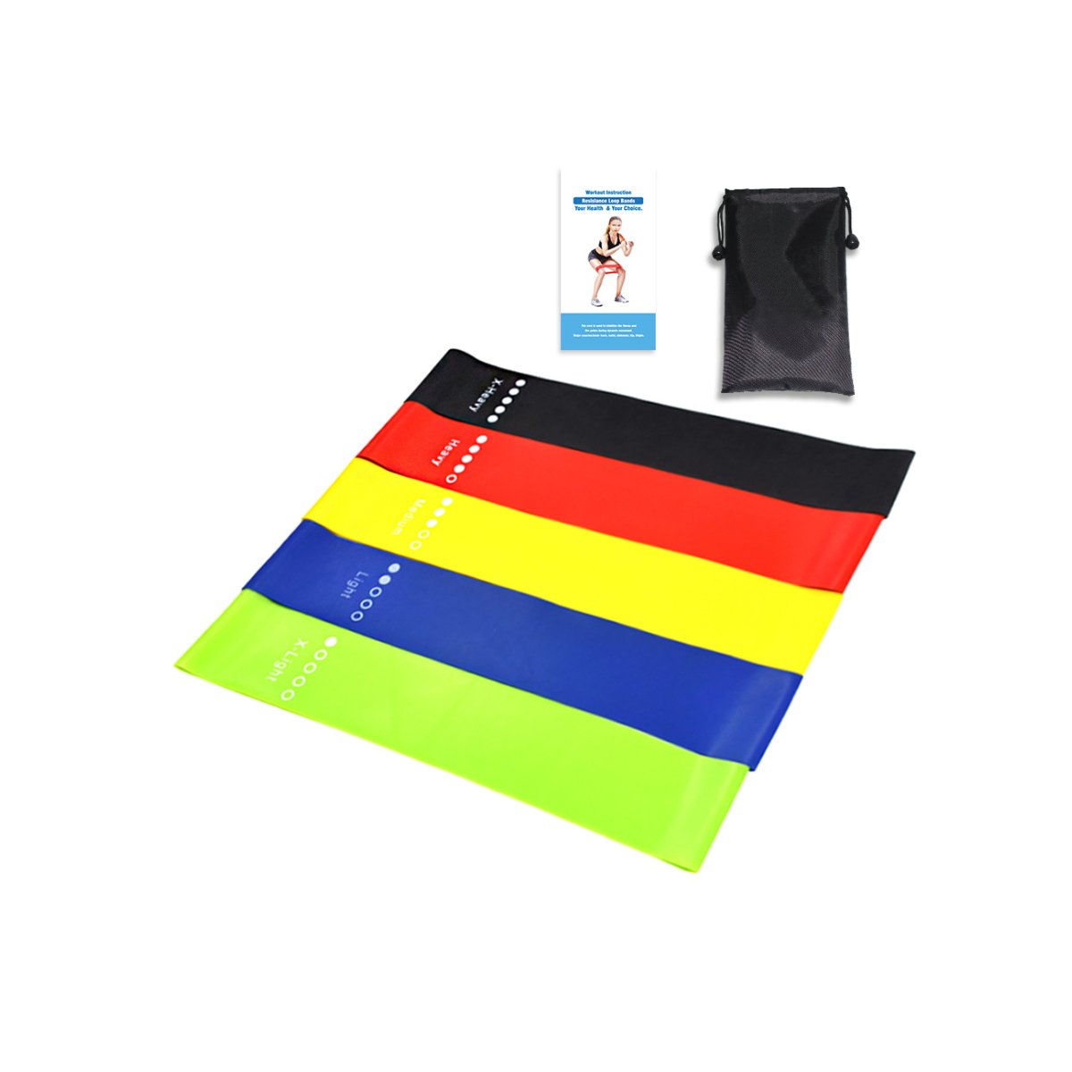 💪 Clicia's Joy Flex & Stretch Resistance Band Set – 5 Piece Fitness Kit
