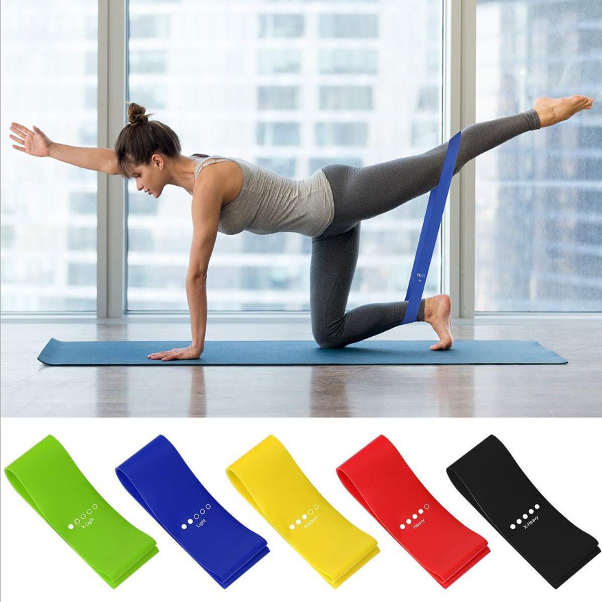 💪 Clicia's Joy Flex & Stretch Resistance Band Set – 5 Piece Fitness Kit