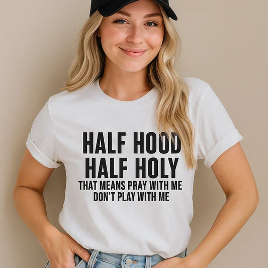 🙏 Clicia's Joy Half Hood Half Holy™ Graphic Tee