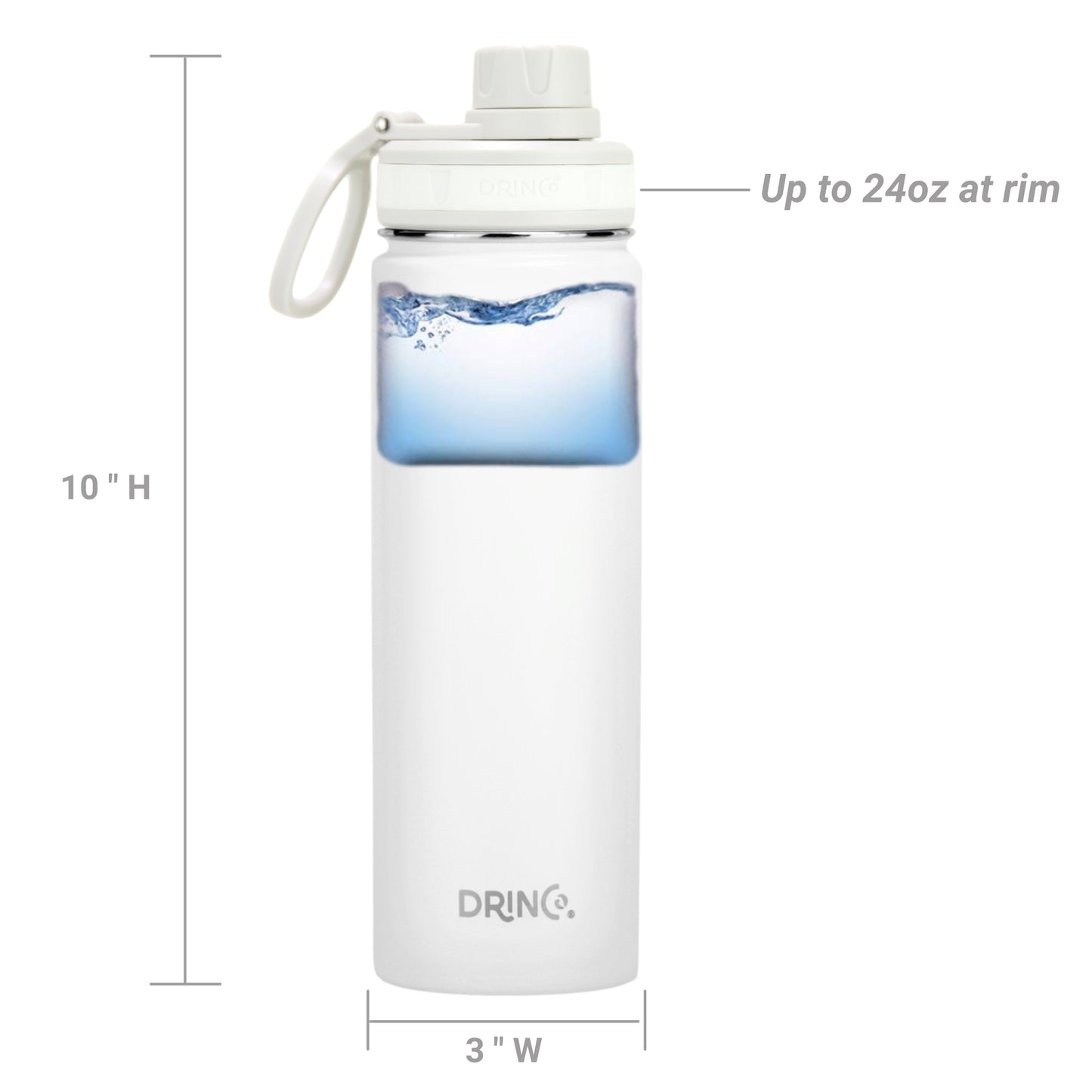 💧 Clicia's Joy Premium 22oz Stainless Steel Sport Bottle - Artic White
