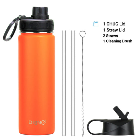 💧 Clicia's Joy Premium 22oz Stainless Steel Sport Bottle - Orange