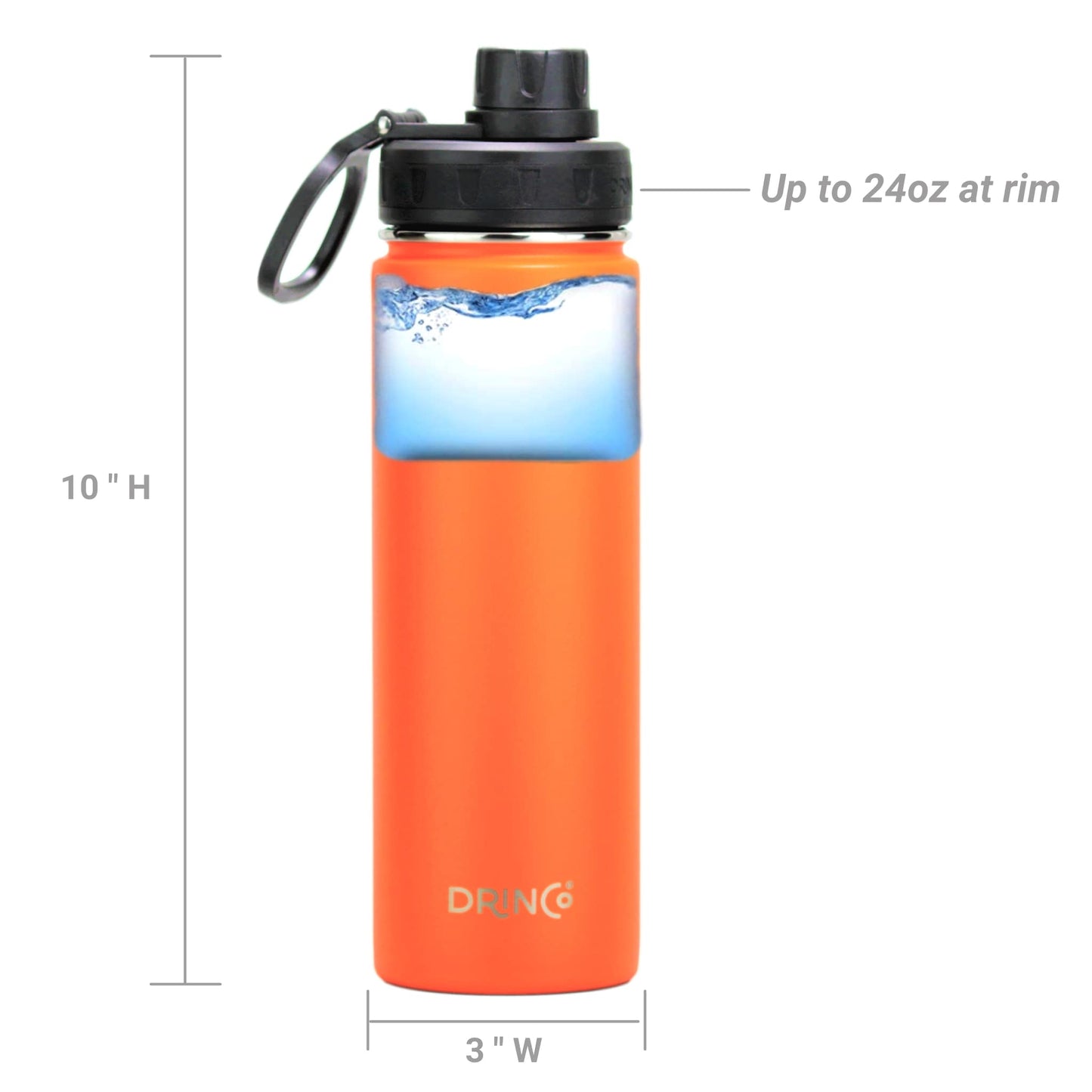 💧 Clicia's Joy Premium 22oz Stainless Steel Sport Bottle - Orange