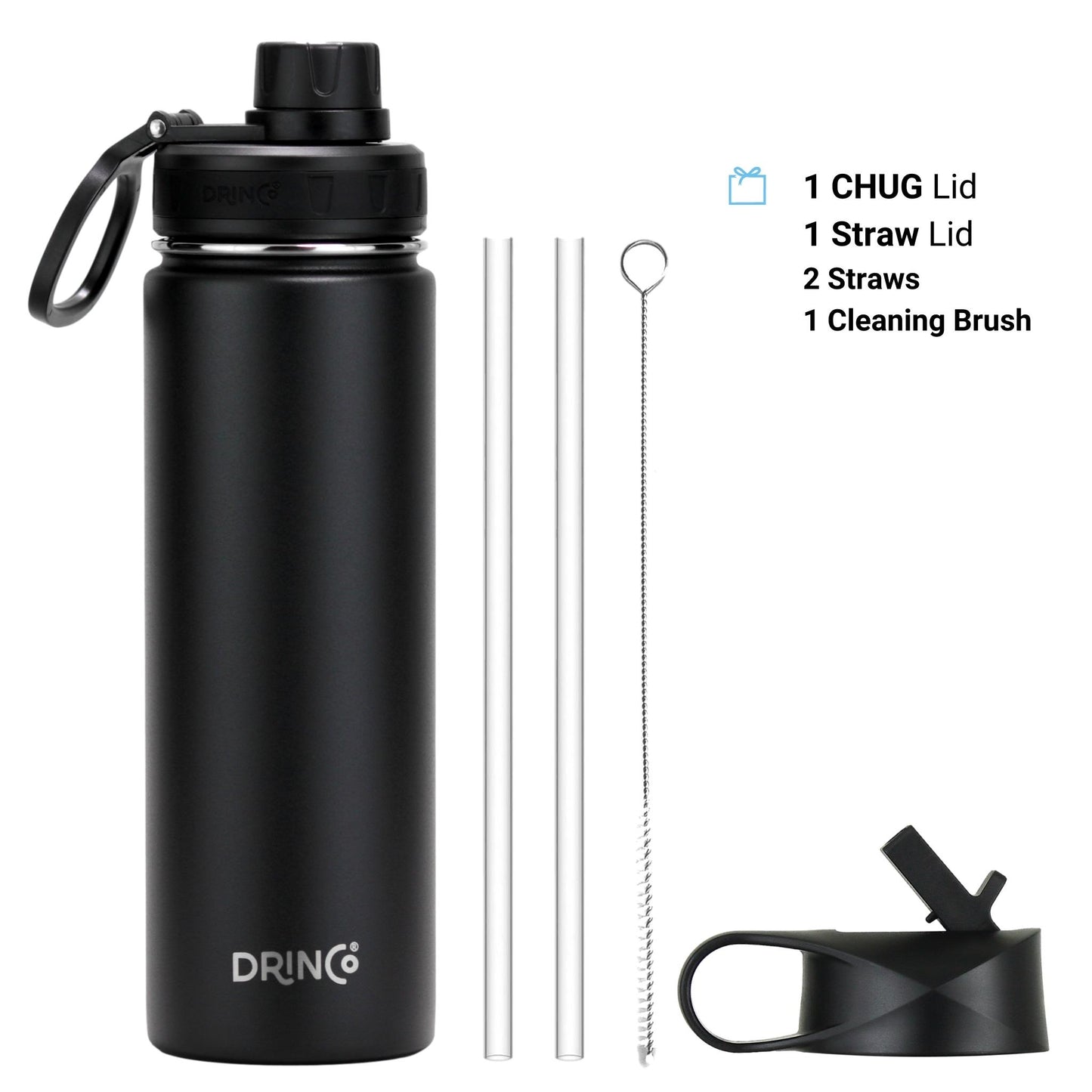 💧 Clicia's Joy Premium 22oz Stainless Steel Sport Bottle - Black