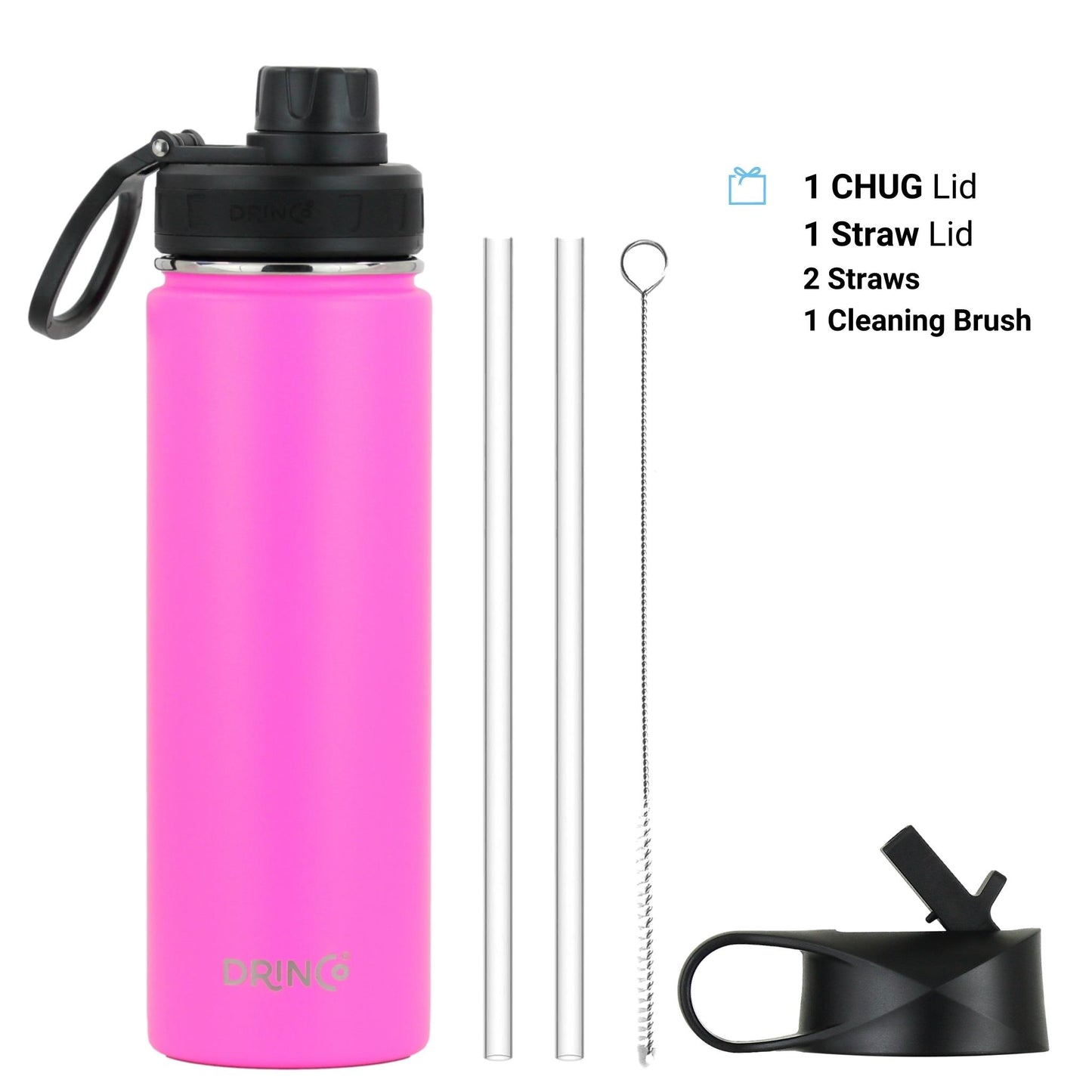 💧 Clicia's Joy Premium 22oz Stainless Steel Sport Bottle - Island Pink