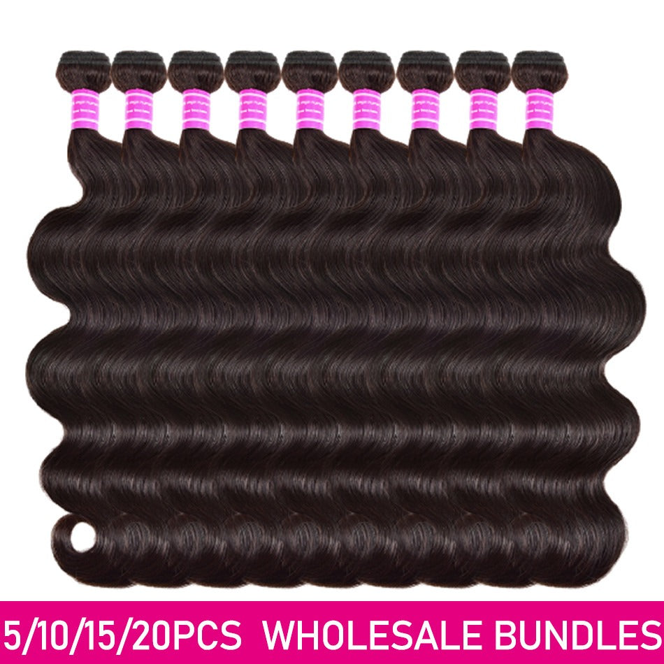 Glow-Up Wholesale 5/6/10/12 Bundles Brazilian Body Wave 10A Grade Human Hair
