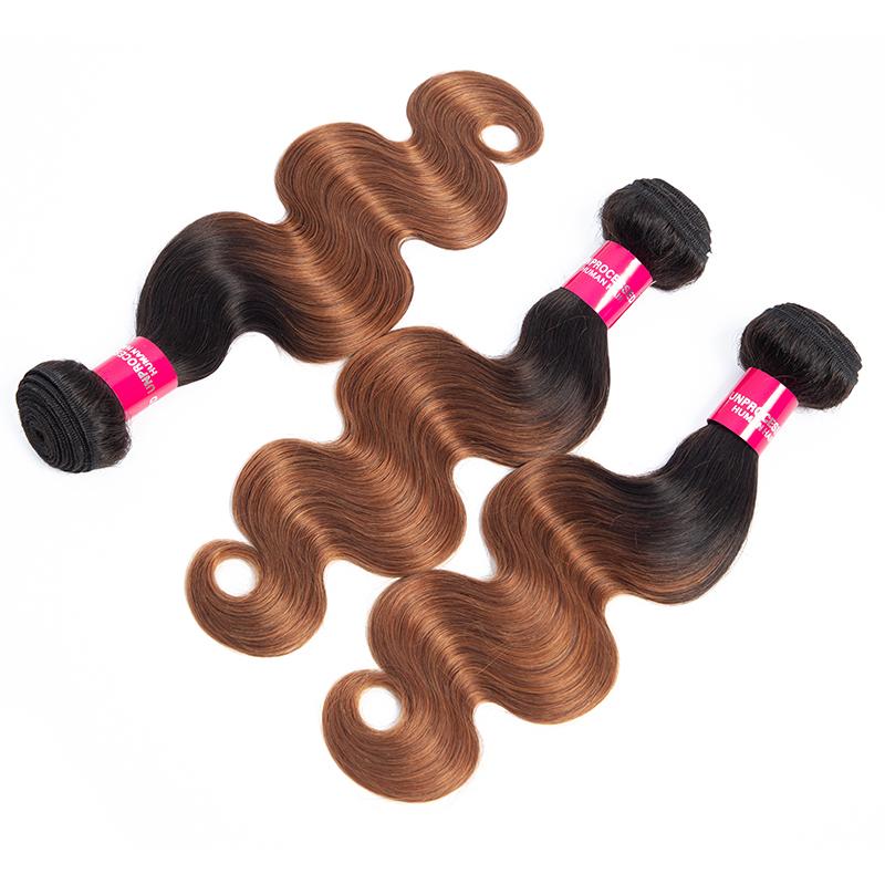 Glow-Up Brazilian body wave Human Hair Bundles T1b 30 Ombre Body Wave Virgin