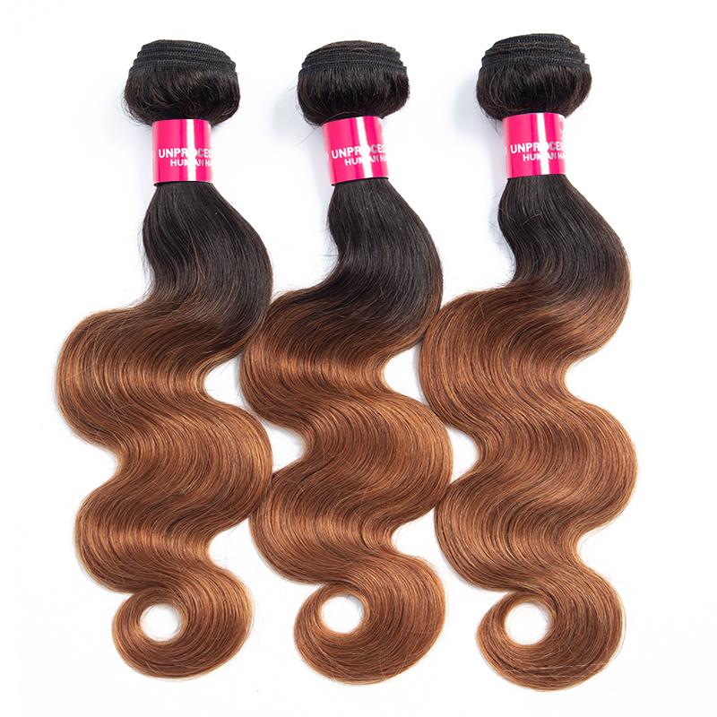 Glow-Up Brazilian body wave Human Hair Bundles T1b 30 Ombre Body Wave Virgin