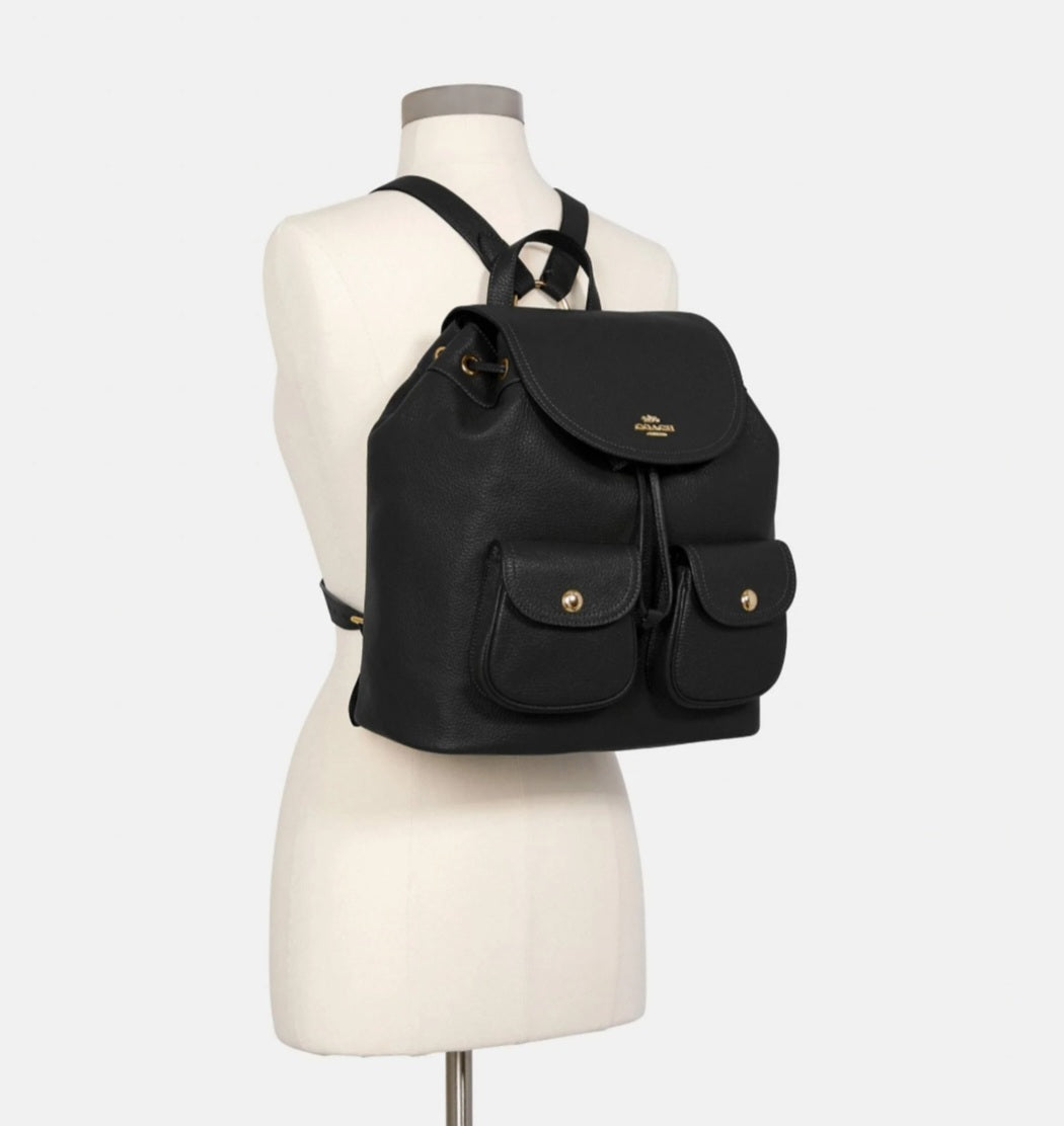 Black coach backpack online purse